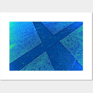 Vibrant blue intersecting lines Posters and Art